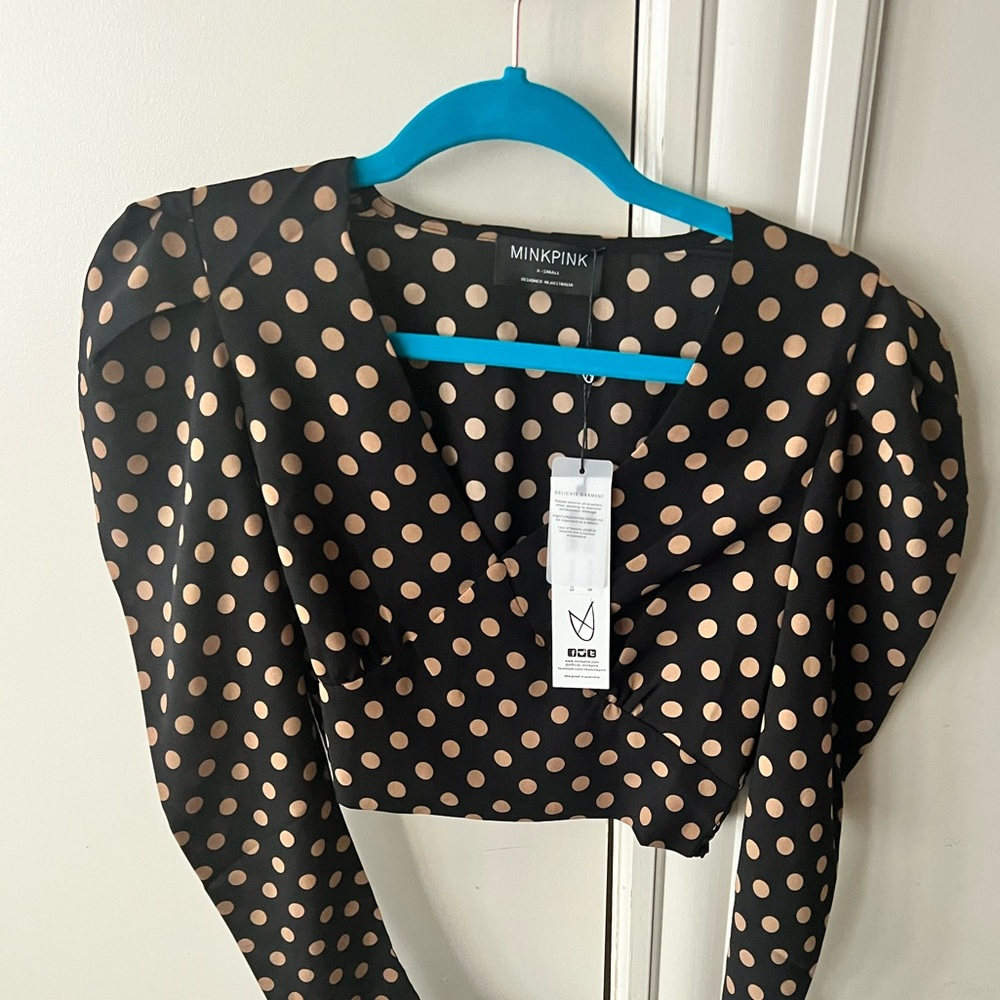 Mink Pink polka dot top size XS. New
